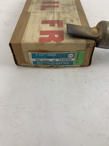 General Electric GF6B100 100A 600V Fuse "Lot of 3"