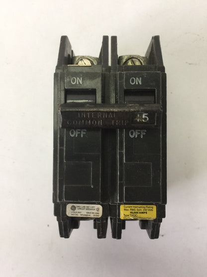 GE THQC22015 CIRCUIT BREAKER 15AMP 240VAC 2 POLE