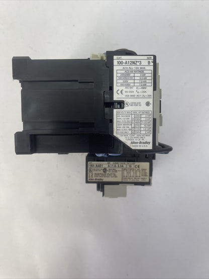 ALLEN BRADLEY 104-A12NZ243 SER A REVERSING STARTER 12AMP 600VAC 10HP COIL 24VDC