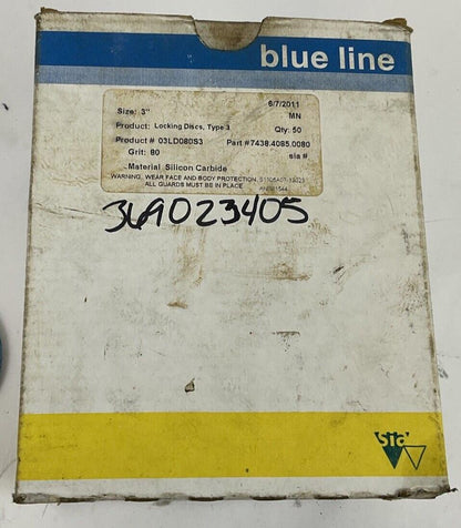 BLUE LINE 03LD080S3 LOCKING DISCS TYPE3 80GRIT QTY25  120GRIT QTY2 3"