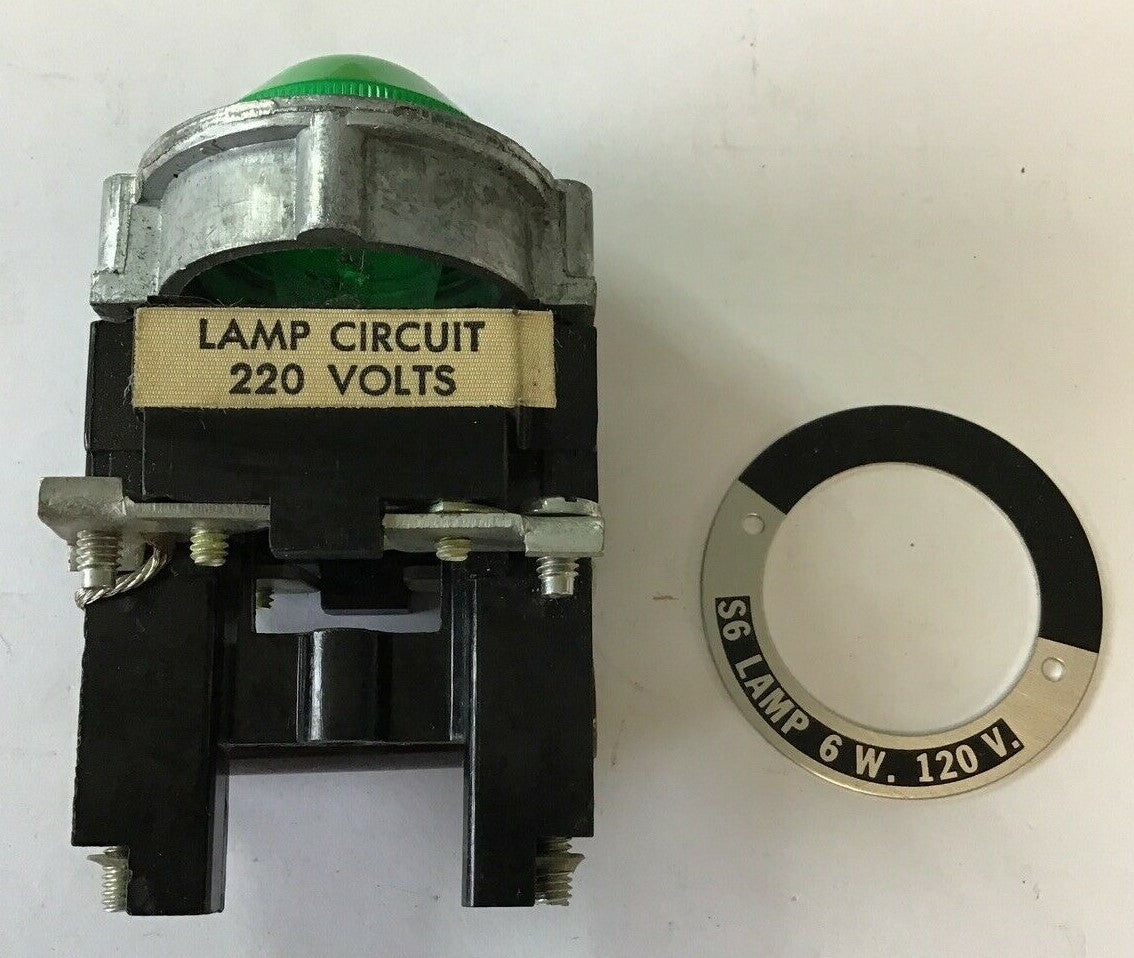 CUTLER HAMMER 10250H503A INDICATING LIGHT  HEAVY DUTY GREEN 220V AC/DC
