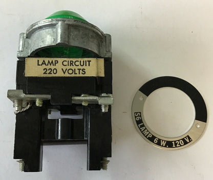 CUTLER HAMMER 10250H503A INDICATING LIGHT  HEAVY DUTY GREEN 220V AC/DC