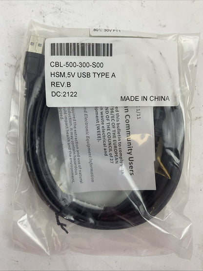 HONEYWELL 3800G14E BAR CODE SCANNER 5VDC 250mA CBL-500-300-S00 HSM 5V USB TYPE A