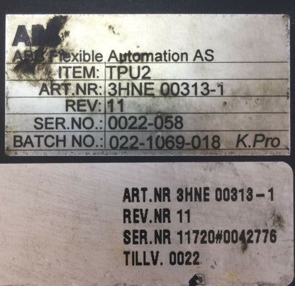 ABB TPU2 ART.NR 3HNE 00313-1 TEACH PENDANT REV 11