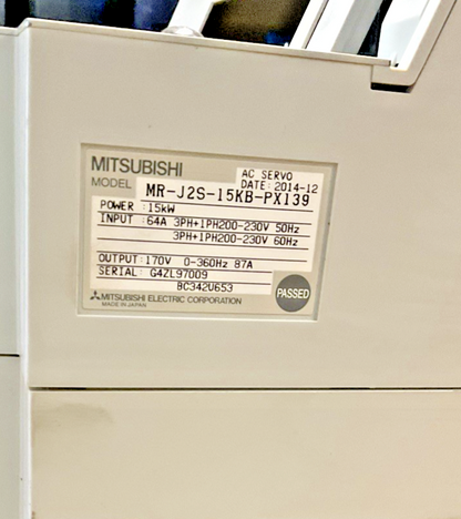 MITSUBISHI MR-J2S-15KB-PX139 SERVO DRIVE 15KW 170V 360HZ 87A