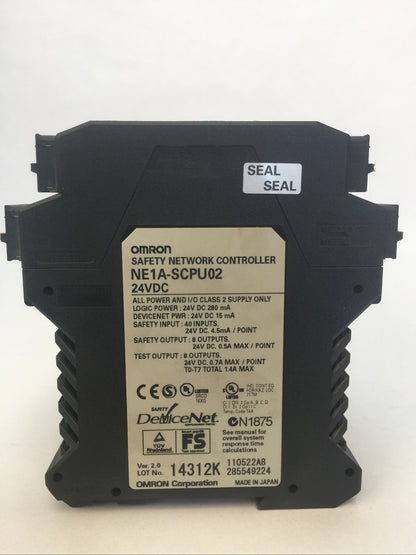 OMRON NE1A-SCPU02 SAFETY NETWORK CONTROLLER 8 OUTPUT 24VDC 0.5A 40 INPUT 24VDC