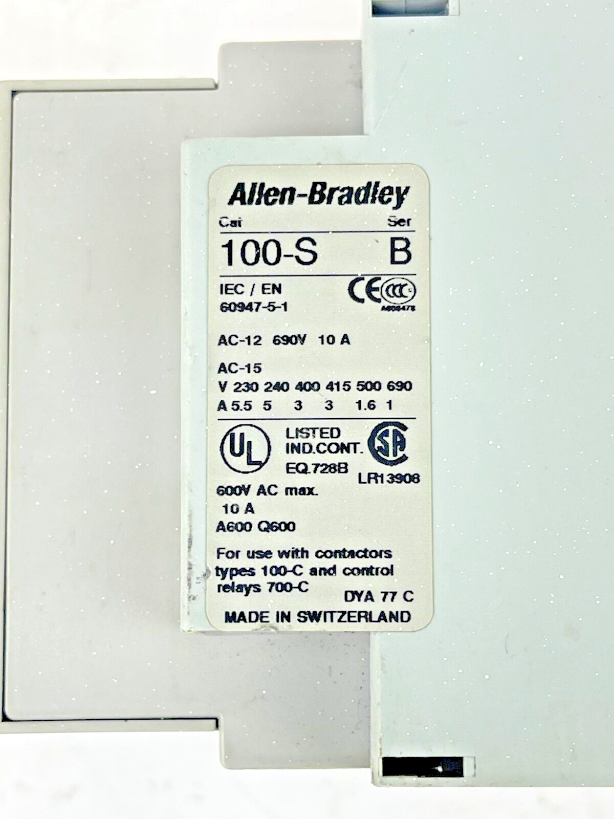 ALLEN BRADLEY - 100-C43Z*00 SER. A 25VDC COIL - 100-S SER. B - 100-FSD250 SER. A