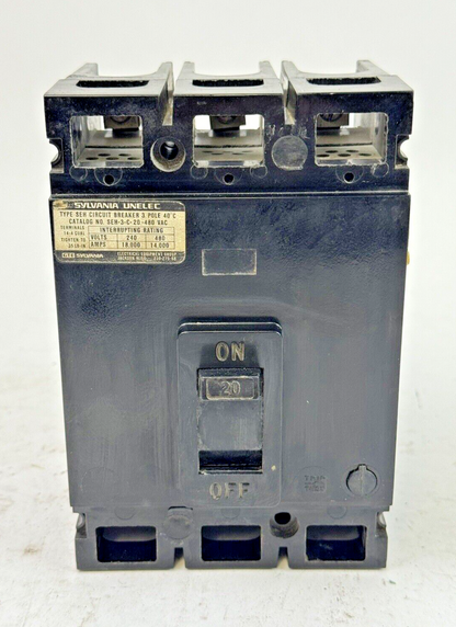 SYLVANIA / CHALLENGER - SEH-3-C-20 - CIRCUIT BREAKER - 20 A, 480 VAC, 3 POLE