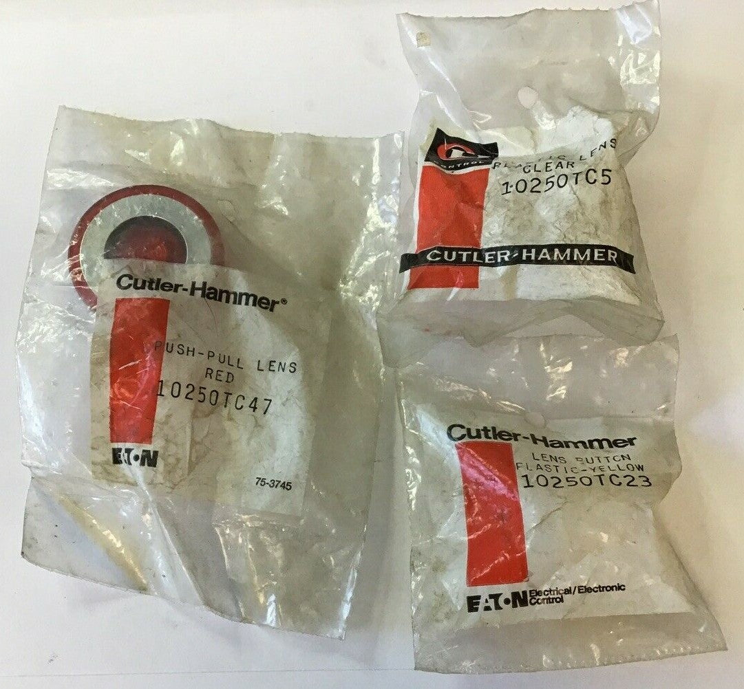 CUTLER HAMMER 10250TC5(CLEAR), 10250TC47(RED),10250TC23(YELLOW) ***LOTOF3***