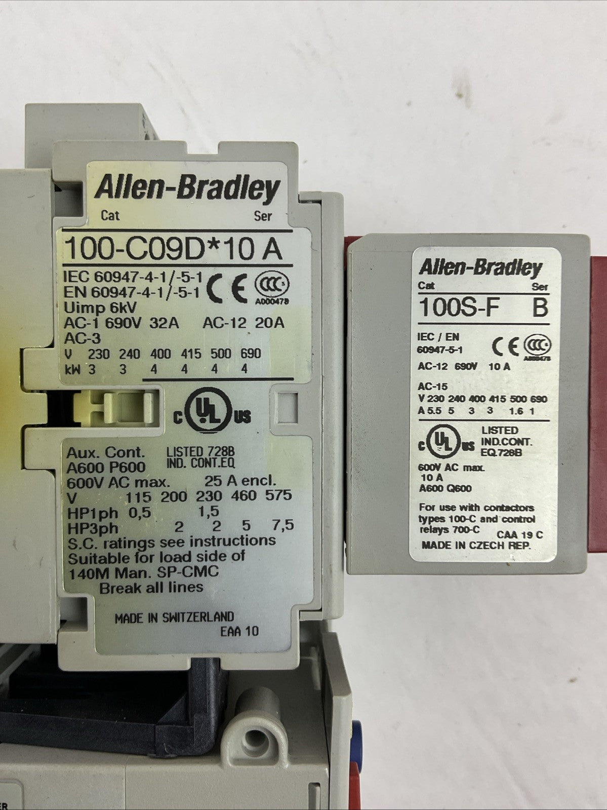 ALLEN BRADLEY STARTER (100S-C09DJ14C (100-C09D*10 +100S-F) + 193-EECB 1.0-5.0A)