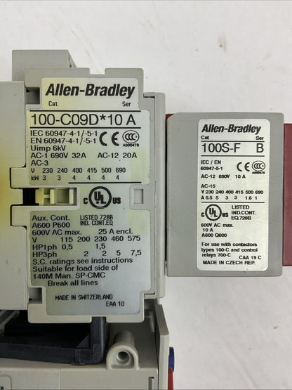 ALLEN BRADLEY STARTER (100S-C09DJ14C (100-C09D*10 +100S-F) + 193-EECB 1.0-5.0A)