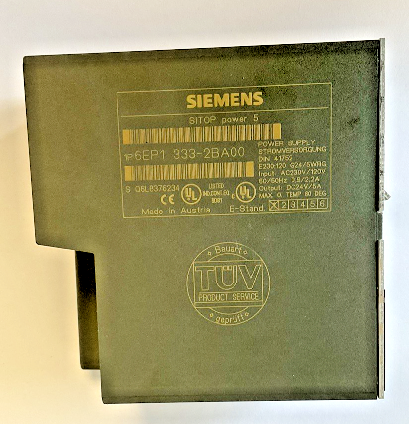 SIEMENS 1P6EP1 333-2BA00 POWER SUPPLY SITOP POWER 5 60/50HZ 0.9/2.2A