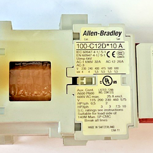 ALLEN BRADLEY 100S-C12DJ32C RELAY SER.A 600VAC 20A