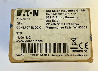EATON 10250T1 CONTACT BLOCK SER.D2  ***LOTOF5***