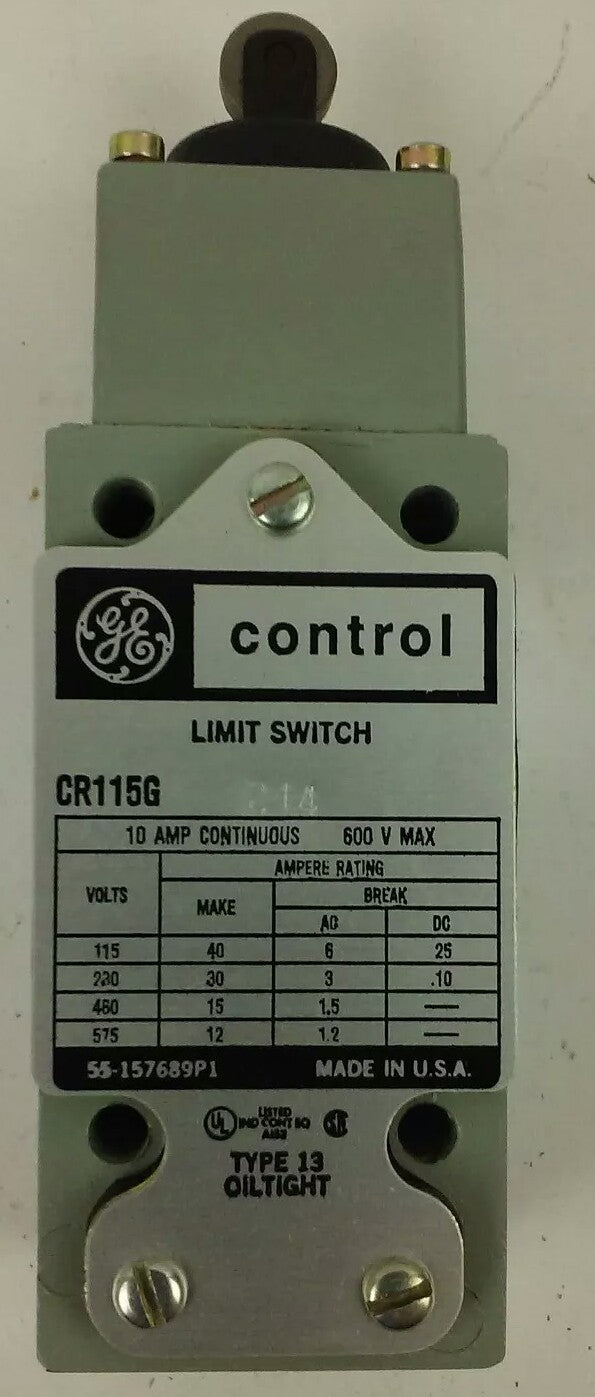 GE, CR115G214, LIMIT SWITCH, 600V MAX, 10 AMP, 600V MAX, 2 NO- 1 NC CONTACT, NEW