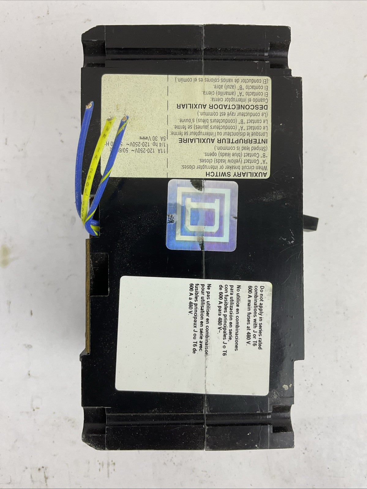 SQUARE D FAL360501212 50A 600VAC 250VDC 3POLE CIRCUIT BREAKER