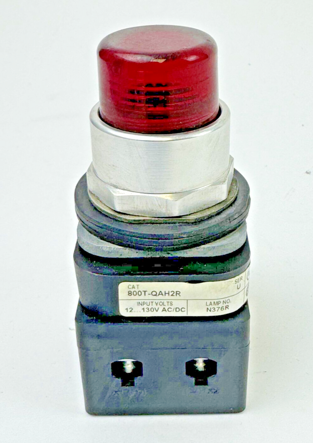 ALLEN-BRADLEY - 800T-QAH2R SER. U - RED ILLUMINATED PUSH BUTTON W/ BLOCK