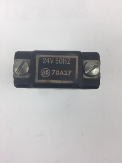 ALLEN BRADLEY 70A27 COIL SIZE 0 24V 60HZ