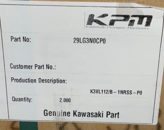 KPM 29LG3N0CP0 K3VL112/B-1NRSS-P0 KAW PMP D4 112CC CW 4.6K SF2-20 PR SF1-40 SUC