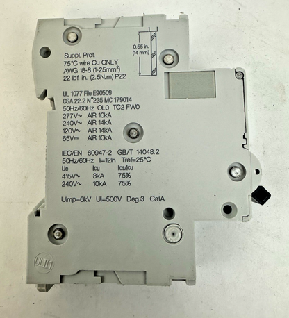 SCHNEIDER ELECTRIC M9F23110 BREAKER 1POLE 10AMP 277V LOT OF 2
