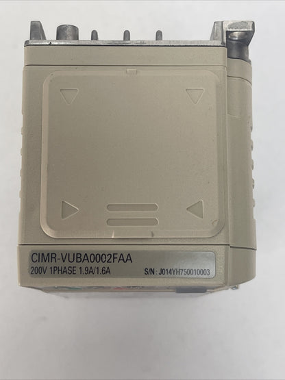 YASKAWA CIMR-VUBA0002FAA AC DRIVE REV C OUTPUT 0-240VAC 1.9/1.6A 0-400HZ INPUT