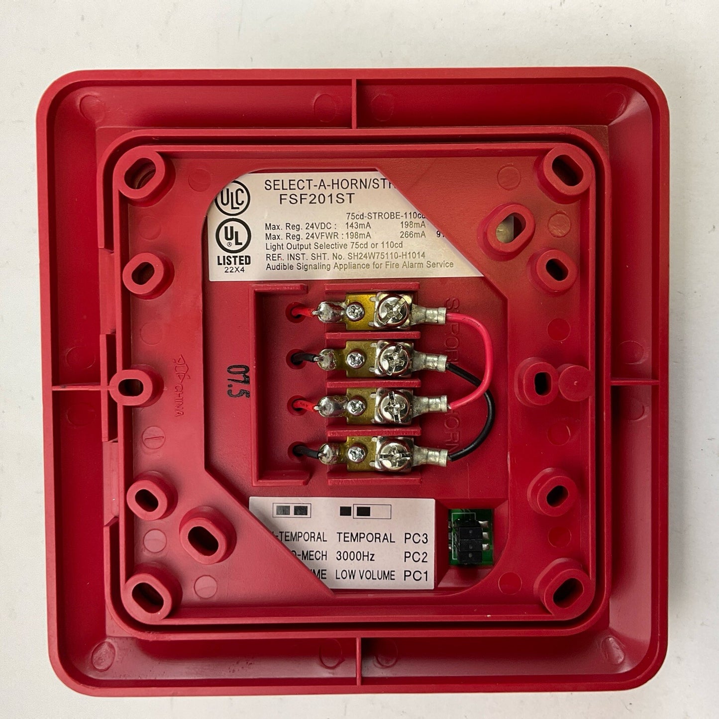 FEDERAL SIGNAL FSF201ST RED SELECT-A-HORN/STROBE 24VDC