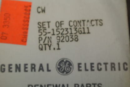 GENERAL ELECTRIC 55-152313G11 CONTACTS SET / NEW SURPLUS / 92038 / 55152313G11
