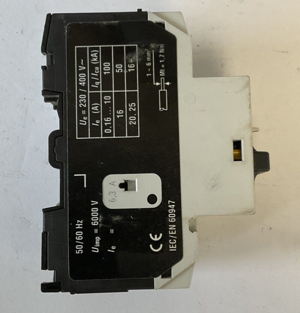 MOELLER PKZM0-6.3 MOTOR PROTECTOR SER.2 50-60HZ 400VAC