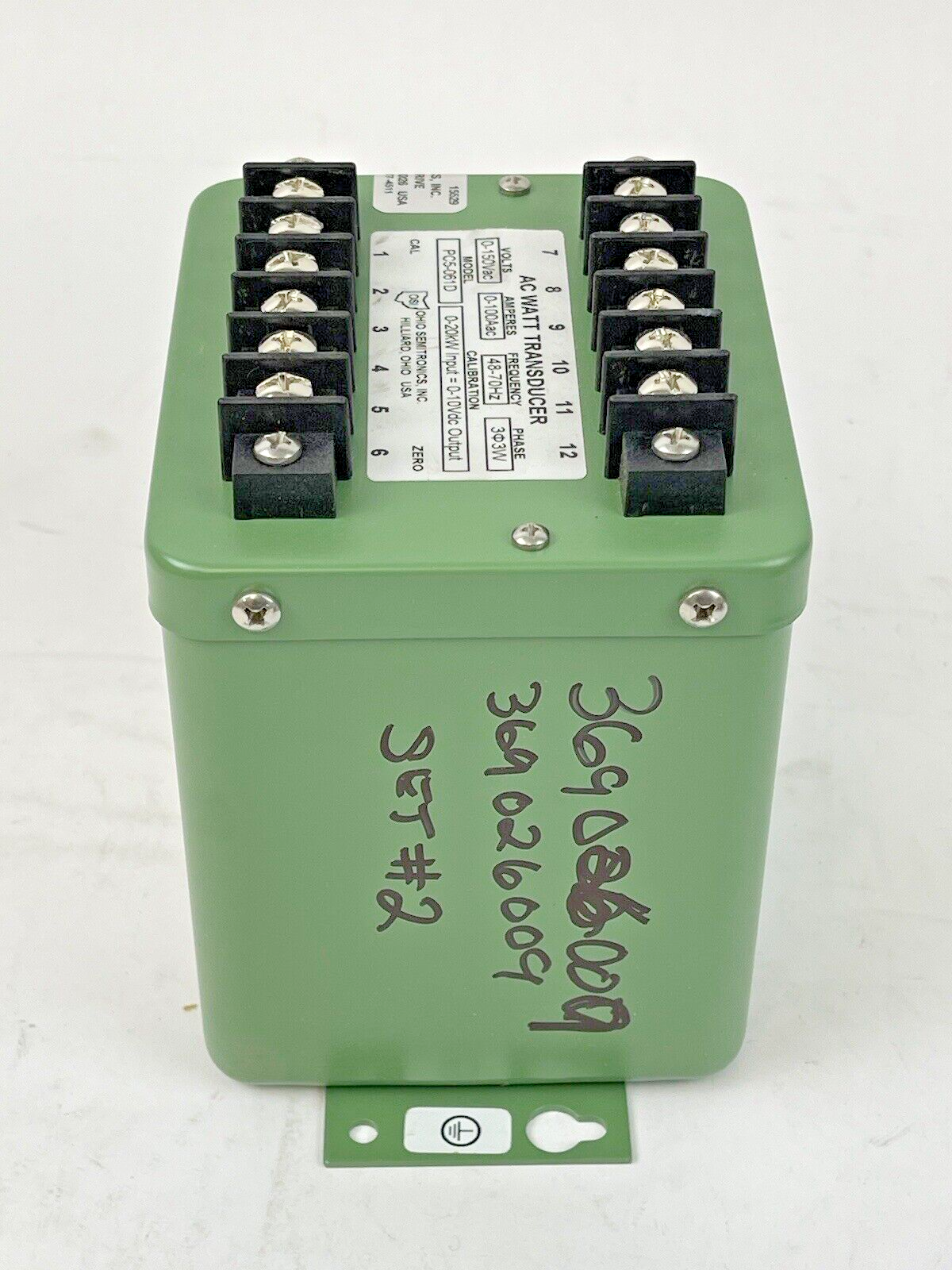 OHIO SEMITRONICS - PC5-061D - AC WATT TRANSDUCER WITH (2) CURRENT TRANSFORMERS