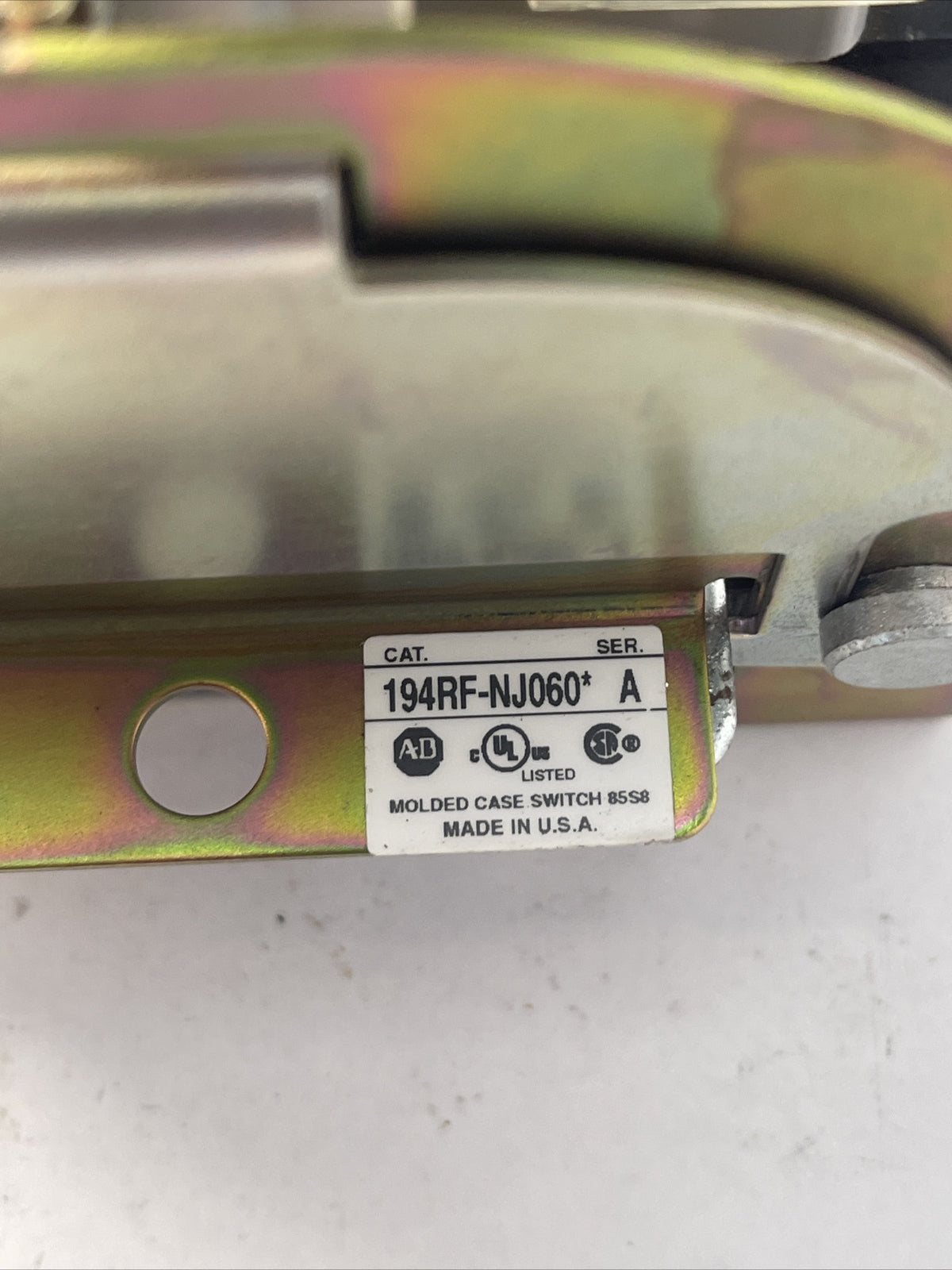 ALLEN BRADLEY 194RF-NJ060* DISCONNECT SWITCH SER A 600VAC 60A LPJ-60SP FUSES 60A