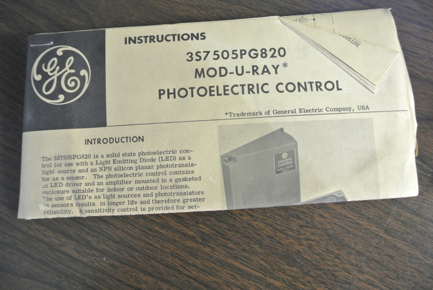 GE 3S7505PG820 MOD-U-RAY PHOTOELECTRIC CONTROL - NEW SURPLUS