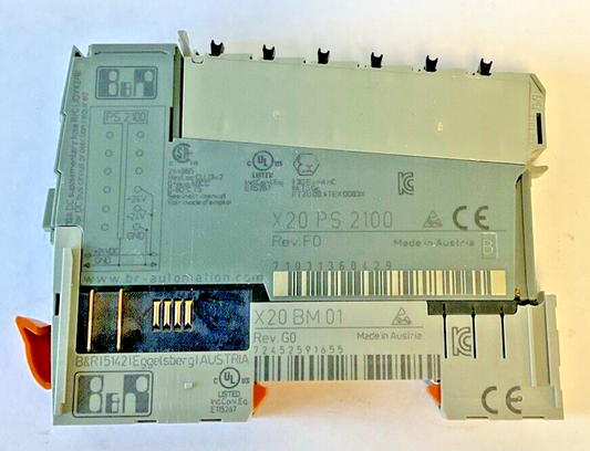 B&R AUTOMATION PLC MODULE POWER SUPPLY X20 PS 2100 REV.F0 X20BM01 REV.G0