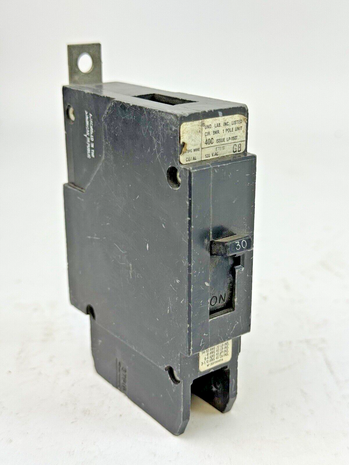 WESTINGHOUSE / CUTLER-HAMMER GB1030 - CIRCUIT BREAKER - 1 POLE/120VAC/30A