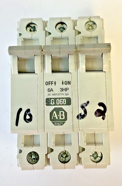 ALLEN BRADLEY 1492-CB3G060 CIRCUIT BREAKER 6A 3HP SER.C ***LOTOF3***
