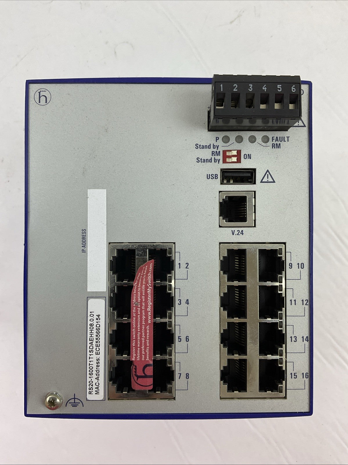 HIRSCHMANN RS20-1600T1T1SDAEHH08.0.01 ETHERNET RAIL SWITCH