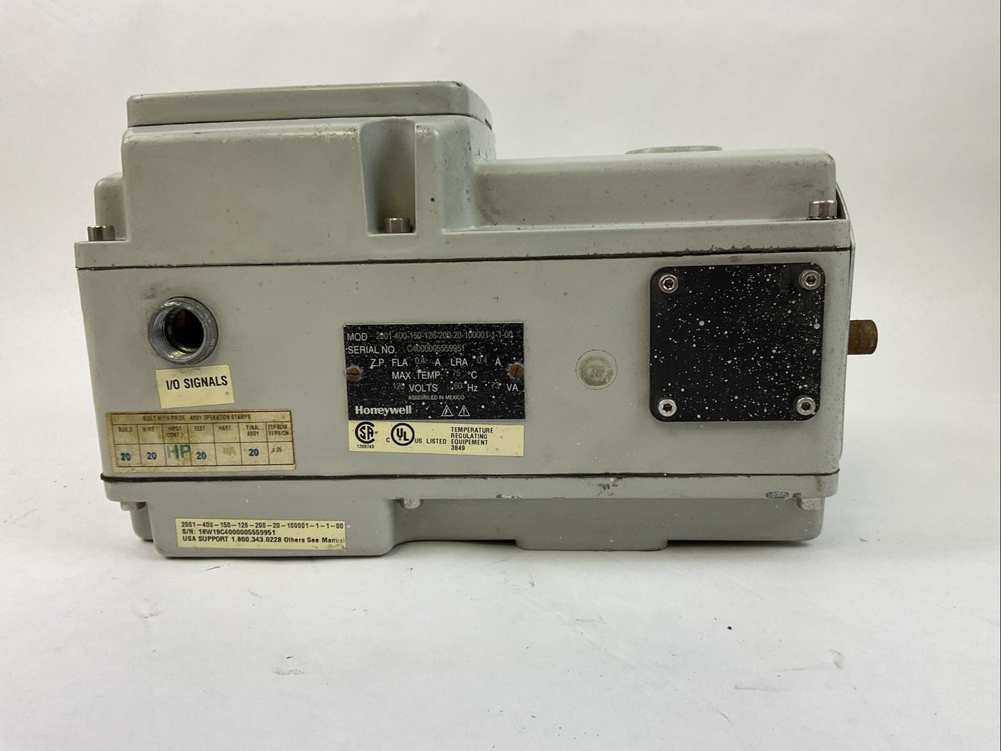 HONEYWELL 2001-400-150-126-200-20-100001-1-1-00 PNEUMATIC ACTUATOR 120V60HZ 73VA