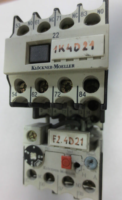 KLOCKNER-MOELLER DIL 00 M-10 + 22 DIL + Z 00-10 RELAY / CONTACTOR ASSEMBLY