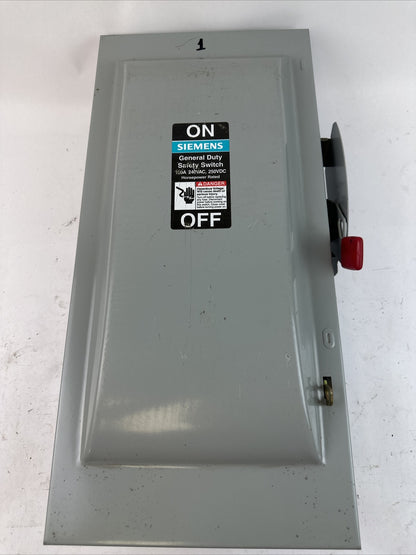 SIEMENS GF323N TYPE VB II 100A 240VAC 3PH 30HP 240VDC 20HP NEMA TYPE 1 FUSIBLE