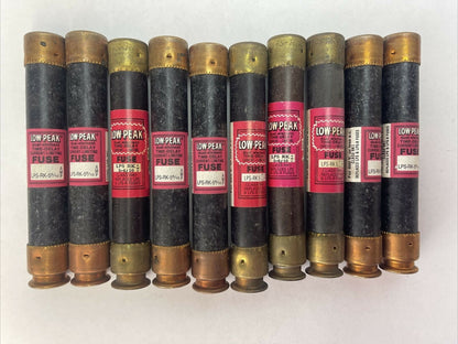 BUSSMANN LPS-RK-5 6/10 LOW-PEAK DUAL TIME DELAY ELEMENT FUSE 600VAC (LOT OF 10)