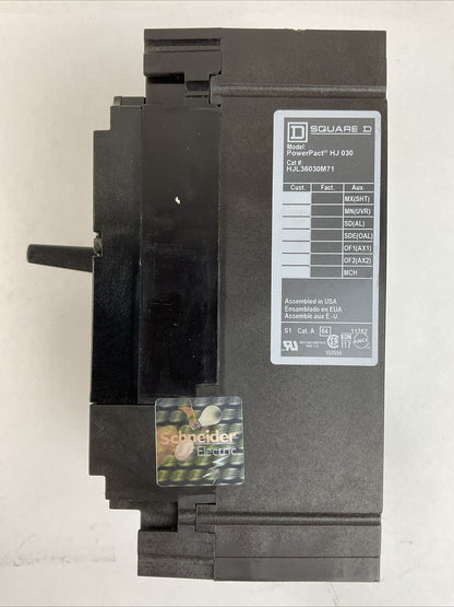 SQUARE D HJL36030M71 POWERPACT MOTOR CIRCUIT BREAKER 30A 600VAC 3POLE