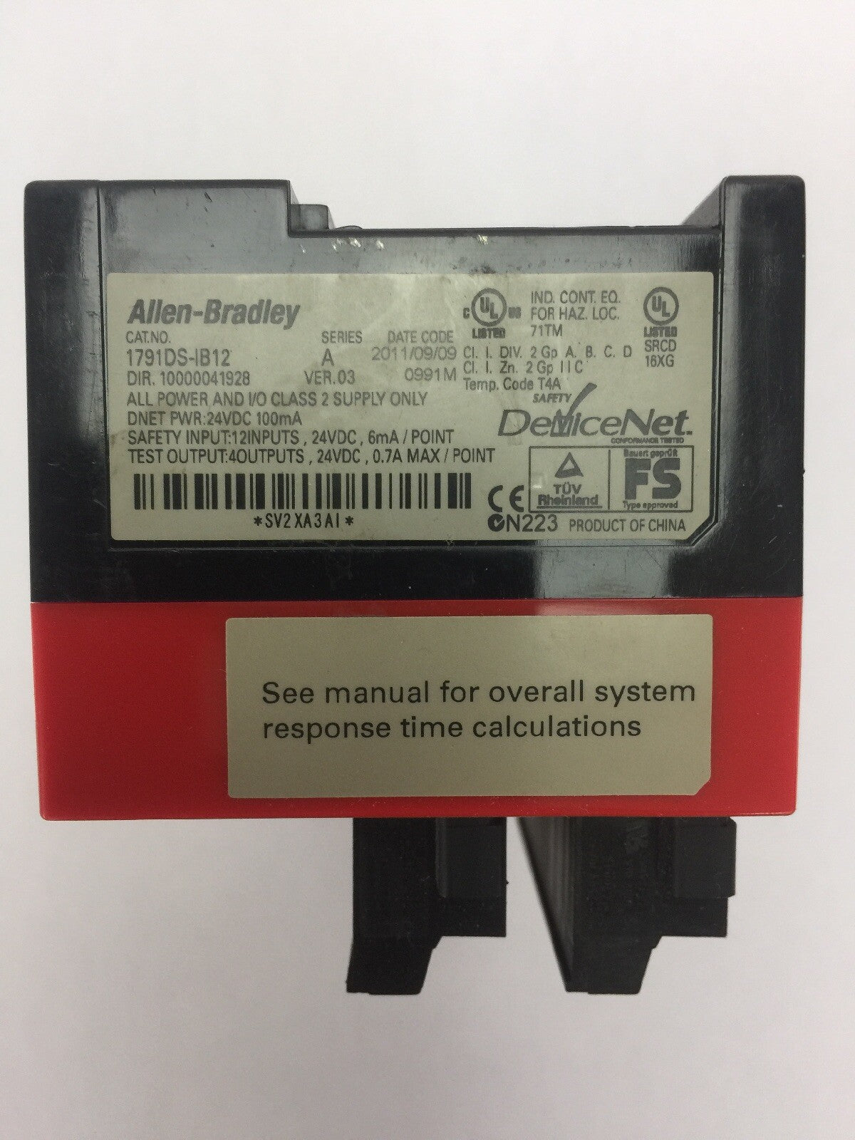 ALLEN BRADLEY 1791DS-IB12 COMPACT BLOCK 12 INPUT 24VDC SERIES A VER.03