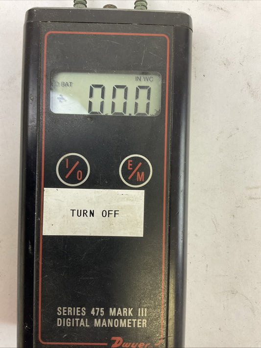 DWYER SERIES 475 MARK III DIGITAL MANOMETER ***BATTERY NOT INCLUDED***