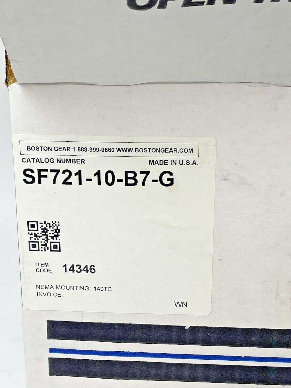 BOSTON GEAR - SF721-10-B7-G - WORM GEAR SPEED REDUCER- 700 SERIES - 14346 - 10:1