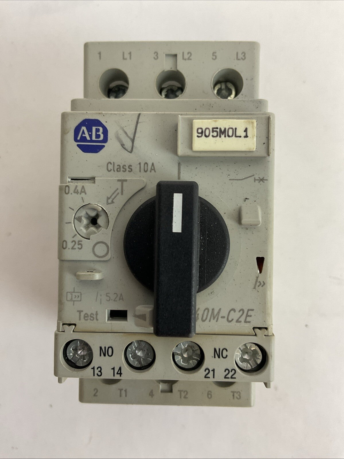 ALLEN BRADLEY 140M-C2E-A40 SER C MOTOR CIRCUIT BREAKER 0.25-0.4A 140M-C-AFA11