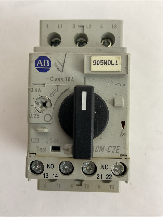 ALLEN BRADLEY 140M-C2E-A40 SER C MOTOR CIRCUIT BREAKER 0.25-0.4A 140M-C-AFA11