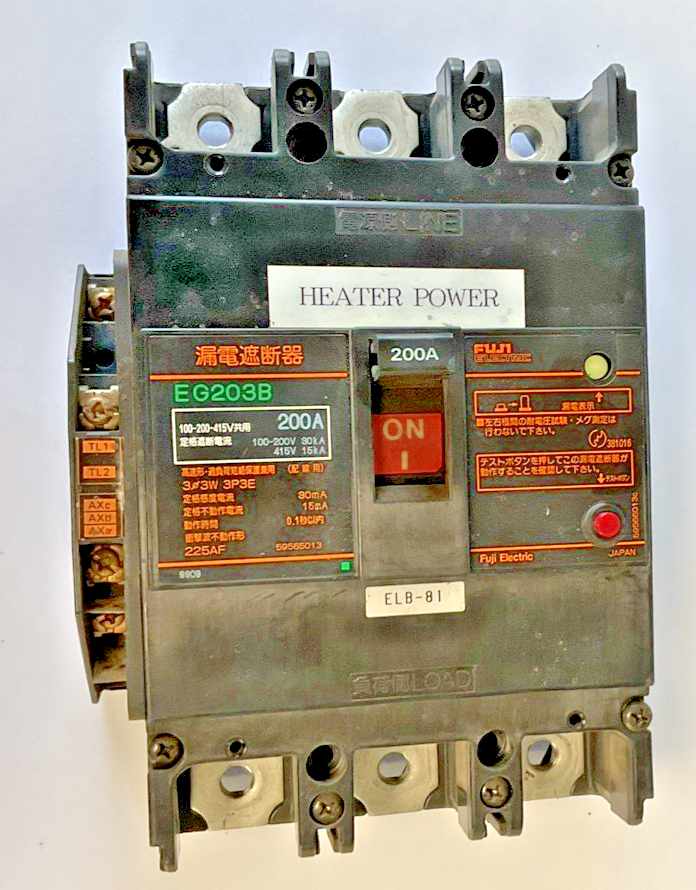 FUJI ELECTRIC EG203B 200A CIRCUIT BREAKER 200V 30KA