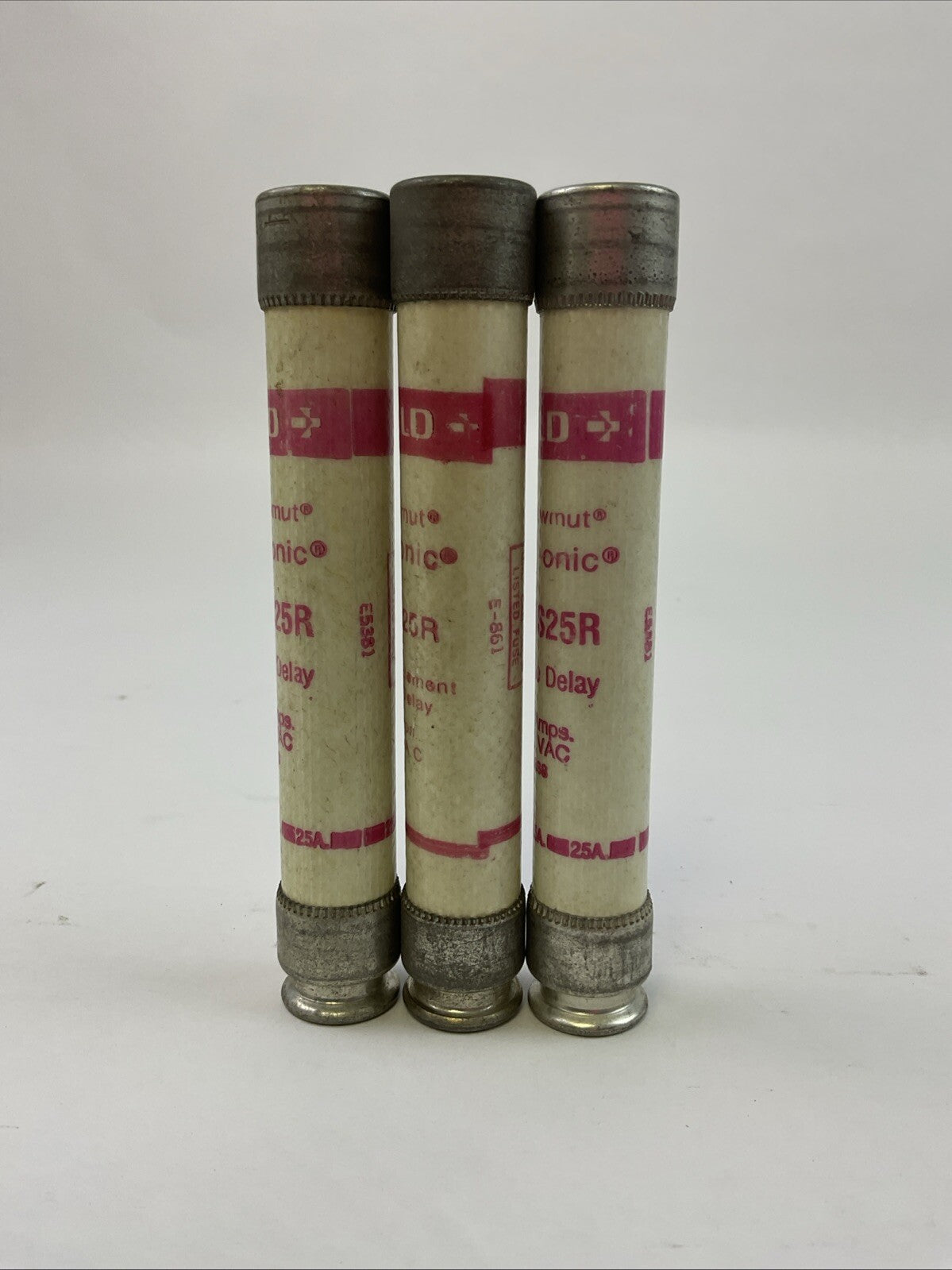 GOULD SHAWMUT TRI-ONIC TRS25R TIME DELAY FUSE 600VAC 25A (LOT OF 3)