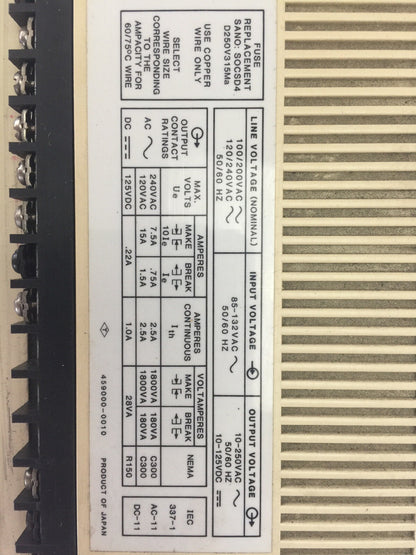 ALLEN BRADLEY 1745-LP101 PROCESSOR UNIT 240VAC 125VDC PROGRAMMABLE CONTROLLER
