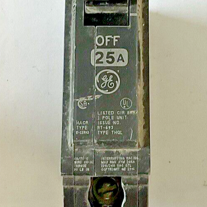 GE THQL1125 CIRCUIT BREAKER 25A TYPE THQL 120/240VAC ***LOTOF10***