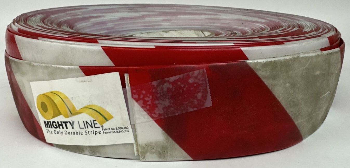 MIGHTY LINE RED & WHITE FLOOR TAPE 2" X 100'